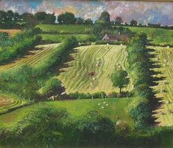 'Hay Making', from a series of limited edition prints by Crispin Thornton Jones � Crispin Thornton Jones 