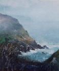 'Portloe Headland', an original oil painting on canvas by Crispin Thornton Jones, copyright Crispin Thornton Jones