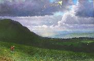 'Kiteflyer Gospel Pass', an original oil painting on canvas by Crispin Thornton Jones � Crispin Thornton Jones 