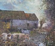 'Wilfred's Yard', an original oil painting on canvas by Crispin Thornton Jones � Crispin Thornton Jones 