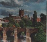 'Hereford Cathedral', an original oil painting on canvas by Crispin Thornton Jones � Crispin Thornton Jones 
