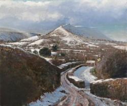 'Cats Back in the Snow', from the Under the Mountain series of limited edition prints by Crispin Thornton Jones © Crispin Thornton Jones 