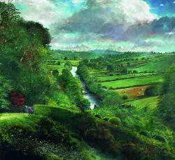 'Wye from Weir House', from the Under the Mountain series of limited edition prints by Crispin Thornton Jones © Crispin Thornton Jones 
